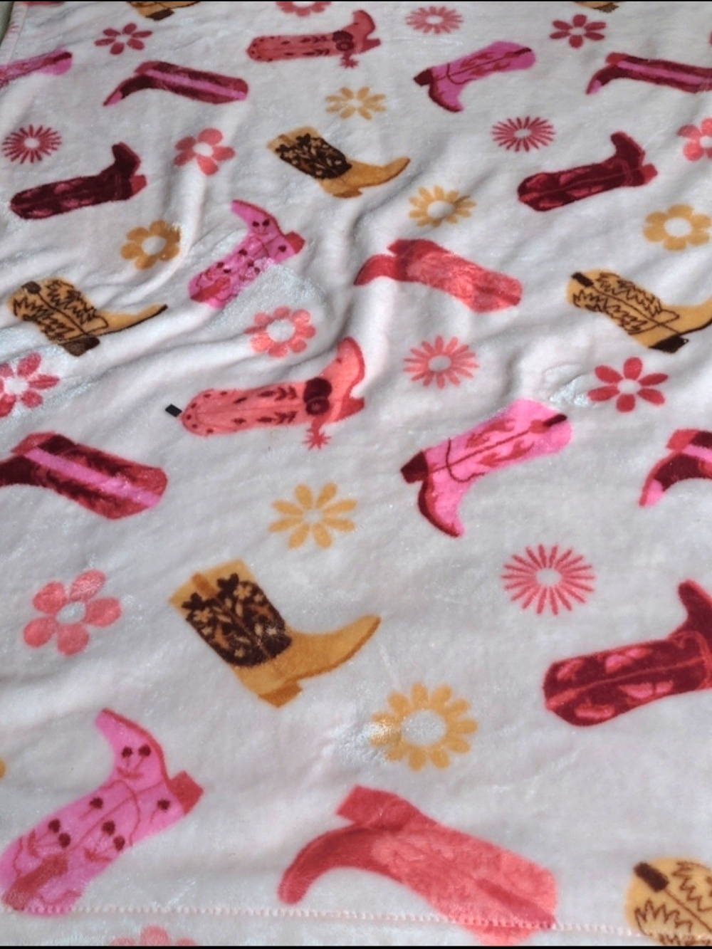 Cowboy Boot and Daisies Oversized Throw